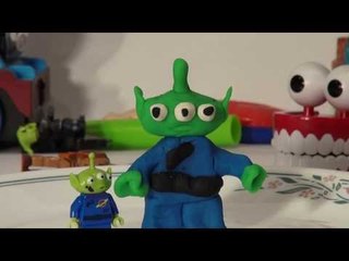 Play Doh Toy Story, The Alien , how to make the Alien from Play Doh with Cookie Monster