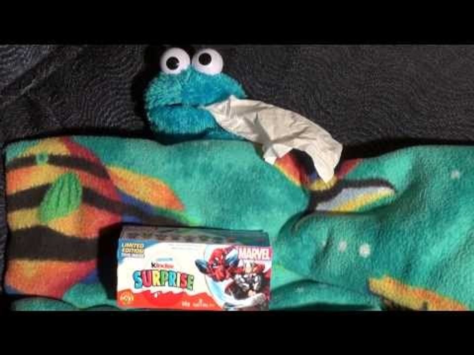 Cookie Monster Count' n Crunch , with BIG HUGS ELMO and Kinder Egg Surprises