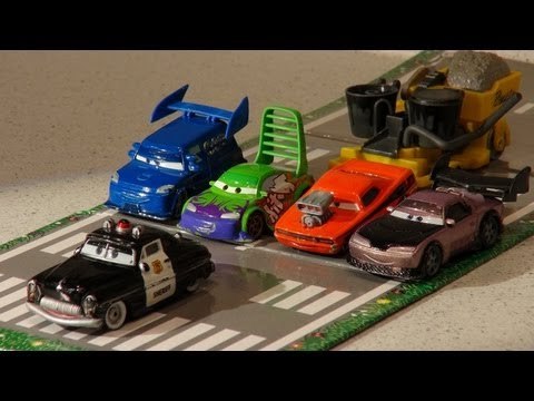 Disney Pixar Cars, The Delinquent Road Hazards re-enactment with Lightning McQueen and Mater