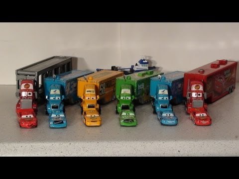 Pixar Cars, The Haulers, with Mack, Lightning , Chick Hicks and Octane Gain Haulers