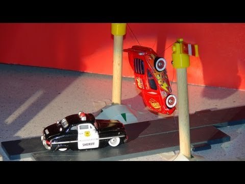 Pixar Cars , a re-enactment of how Lightning McQueen got Arrested in Radiator Springs..cool