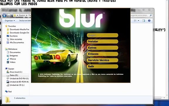 descargar e instalar blur para pc en español (voces y textos)