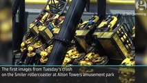 Alton Towers  footage of ride seconds after crash  ( Video contains strong language and distressing images )