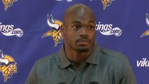 Adrian Peterson Speaks at Vikings OTAs