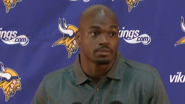 Adrian Peterson Speaks at Vikings OTAs