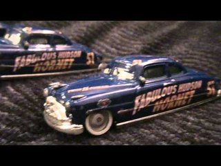 Pixar Cars collection of Doc the Hudson Hornet and Flo