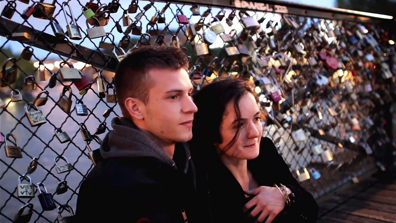 Travel in Europe. Paris - city of love, Bridge of Arts. Pont des Arts. Love locks. France.