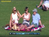 Girl imitating sex at the cricket