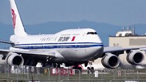 Air China Boeing 747-8i Landing & Hard Brake Test @ KPAE Paine Field