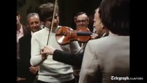 Yehudi Menuhin plays rare Stradivarius violin