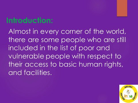 Relief India Trust…the spark of hope for vulnerable people