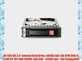 HP 600 GB 3.5' Internal Hard Drive. 600GB SAS 15K RPM 6GB/S 3.5IN DP ENT HDD SASHD. SAS 600
