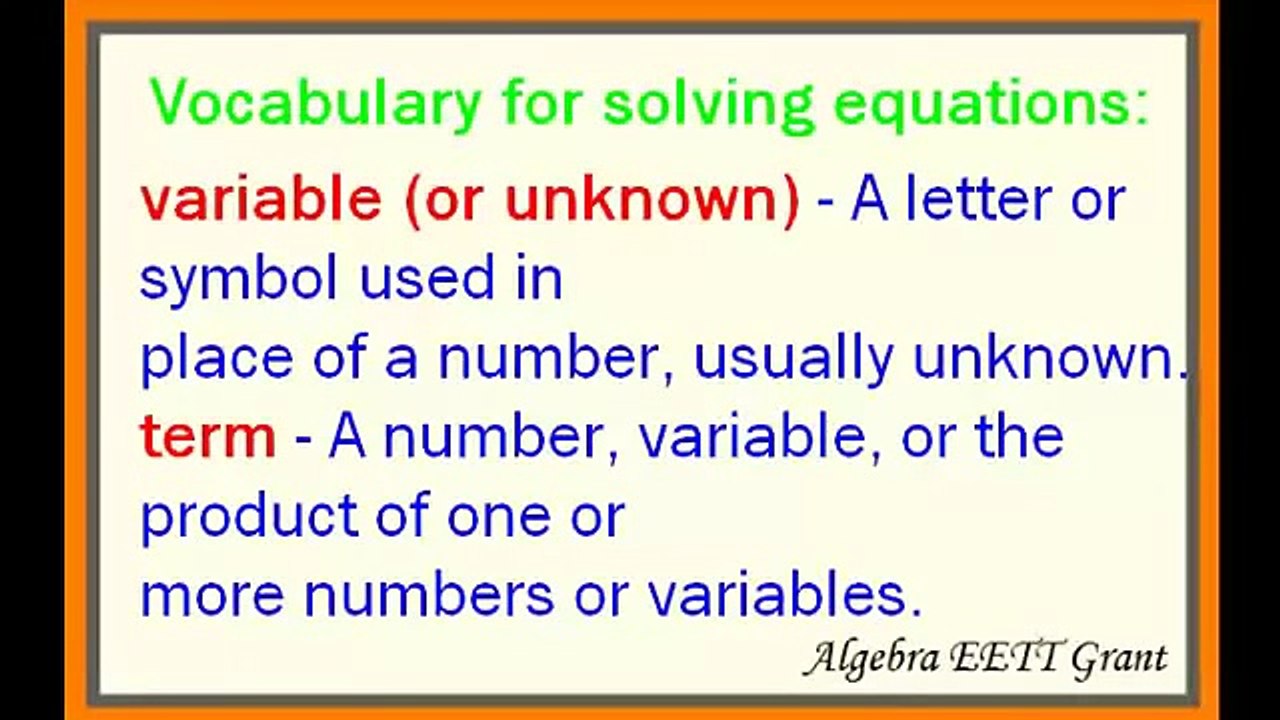 Solving Equations - 9th-12th Grades Common Core Mathematics
