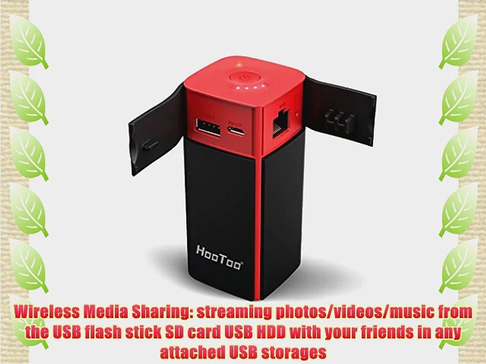 HooToo TripMate Wireless Router for Travel 10400mAh External Battery Charger Power Bank Wi-Fi