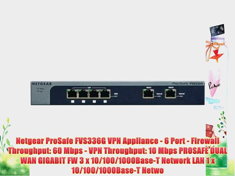 Netgear ProSafe FVS336G VPN Appliance - 6 Port - Firewall Throughput ...