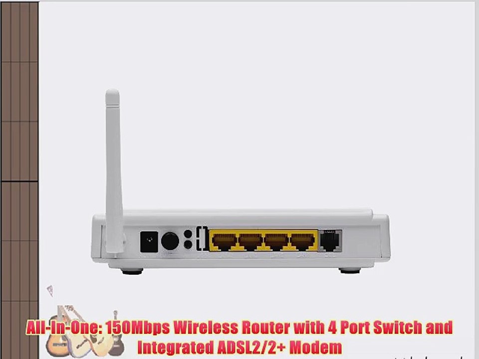 UPVEL Wireless 150Mbps Router with integrated ADSL2/2  Modem and Splitter (UR-314AN)
