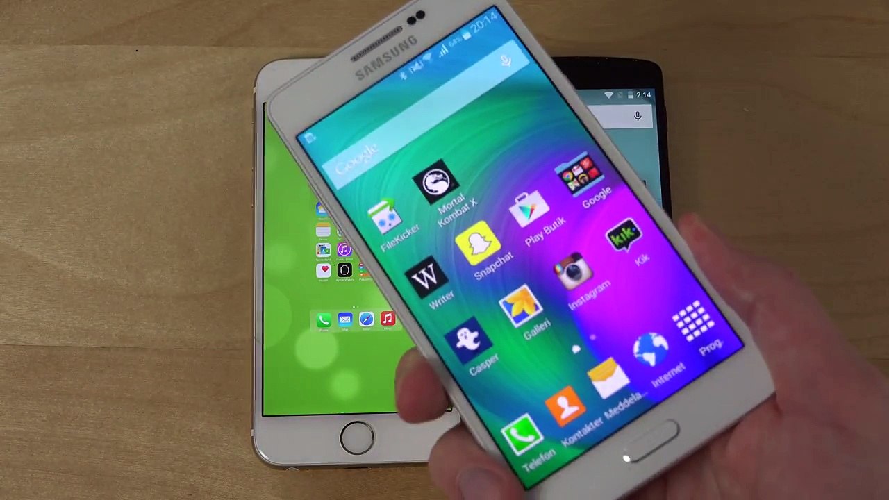 iPhone 6 iOS 8.4 vs. Nexus 5 Official Android 5.1.1 Lollipop - Which Is Faster  (4K)