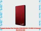 Seagate Backup Plus Portable STDR2000103 2 TB USB 3.0 External Hard Drive Red