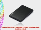 Storite 750GB 750 GB 2.5 inch USB 2.0 FAT32 Portable External Hard Drive - Black