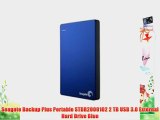 Seagate Backup Plus Portable STDR2000102 2 TB USB 3.0 External Hard Drive Blue