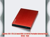 Storite 1TB 1 TB 2.5 inch USB 2.0 FAT32 Portable External Hard Drive - Red