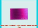 Storite 120GB 2.5 inch USB 2.0 FAT32 Portable External Hard Drive - Pink