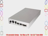 New! Firewire 400 Firewire 800 USB eSATA 3.5 SATA HDD External Enclosure for Mac