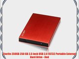 Storite 250GB 250 GB 2.5 inch USB 2.0 FAT32 Portable External Hard Drive - Red