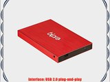 Bipra 120Gb 120 Gb 2.5 Inch External Hard Drive Portable Usb 2.0 - Red - Fat32 (120Gb)