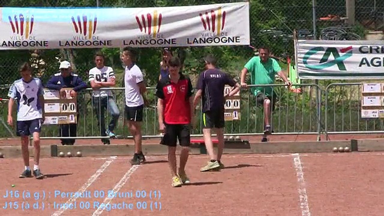 Première partie de poules, championnat de France de combiné Jeunes, Sport Boules, Langogne 2015