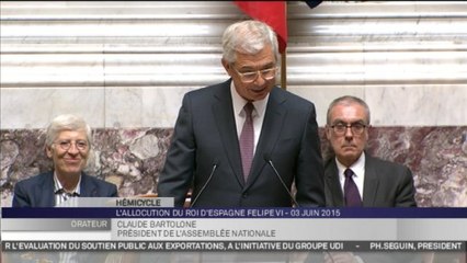 Felipe VI à l’Assemblée : Claude Bartolone s'exprime en espagnol