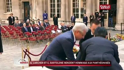 Hommage aux Panthéonisés de Gérard Larcher Claude Bartolone