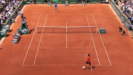 Djokovic vs Nadal Fantastic rally shot - Roland Garros 2015