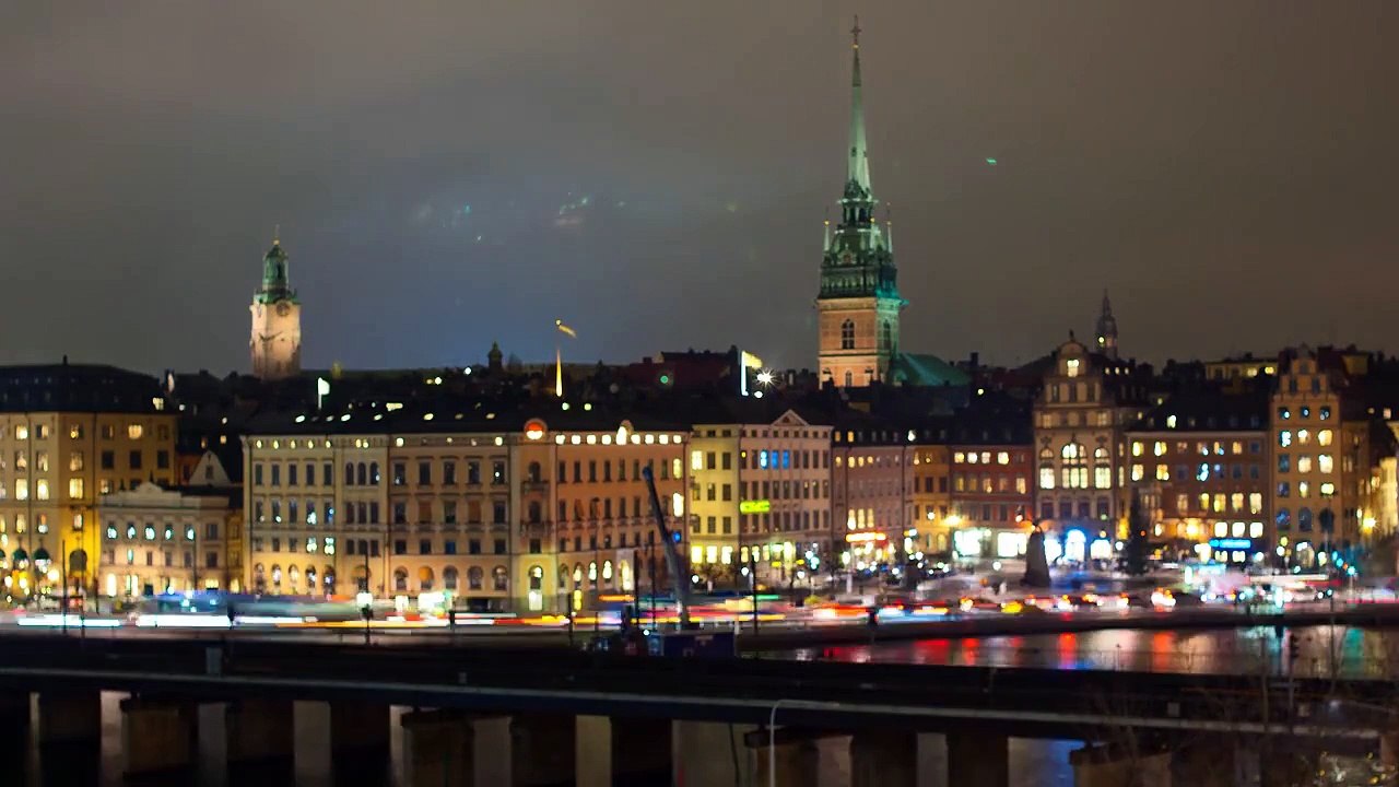 Timelapse of Stockholm at Night