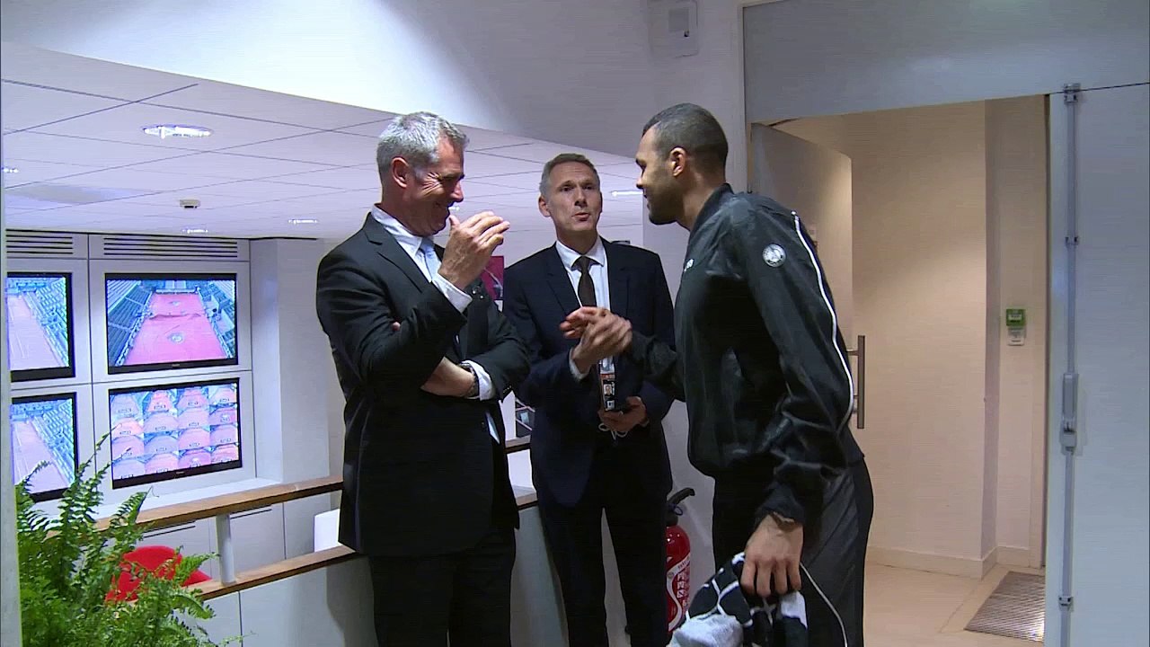 TSONGA backstage right after his victory over NISHIKORI