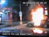 Un policier sauve un homme de sa voiture en flammes