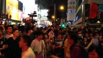 Protesters lock arms at Mongkok protest site