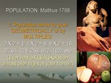 Population:  Thomas Malthus 1798