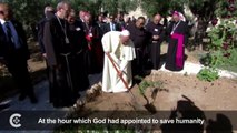 Pope Francis visits Gethsemane, Cenacle