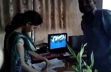 This one of the BJP leaders, Ajay Rajputh from Gujrat. He is forcing a computer teacher to kiss him.
