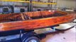 Soda Blasting Indiana, Sand Blasting Indiana, Wood boat blasted with soda by Freedom Blasting