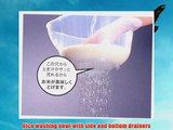 Inomata Japanese Rice Washing Bowl with Side and Bottom Drainers White