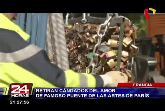 Francia: retiran los ‘candados del amor’ de célebre puente de París