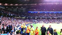 Manchester City supporters singing while waiting for Mancini and team after Stoke match 17/5/2011
