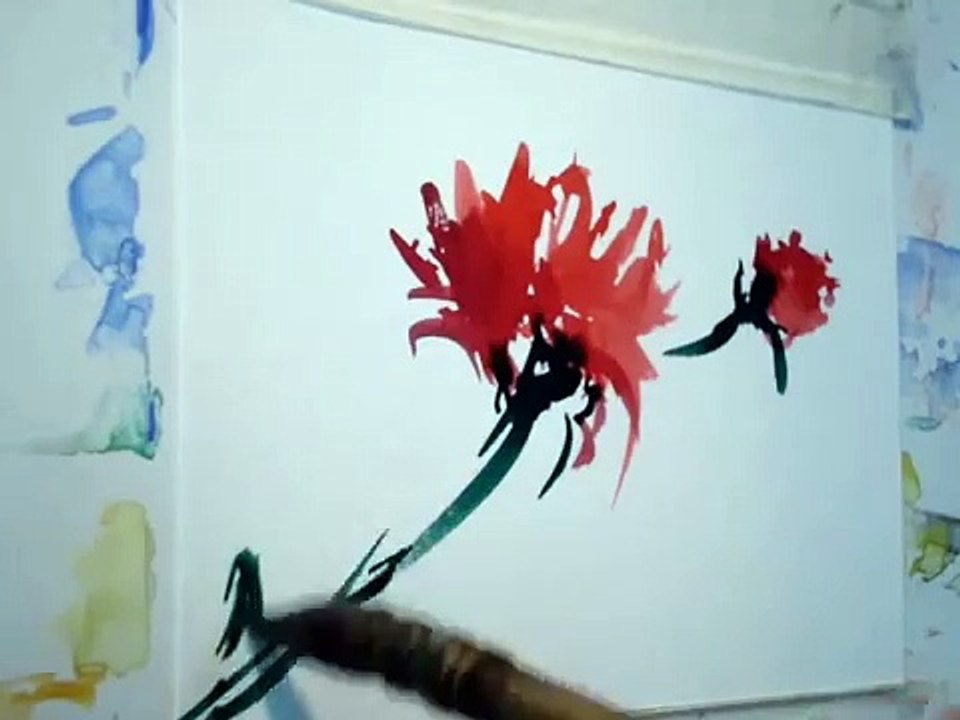Técnicas de aquarela - flores