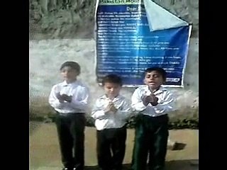 Muhammad Ans Rizwan and his class mates reciting Dua- Lab pe aati hey