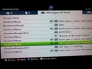 Angry messages from a girl on xbox live