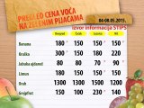 Cene voća na zelenim pijacama za period 04-08.05.2015.