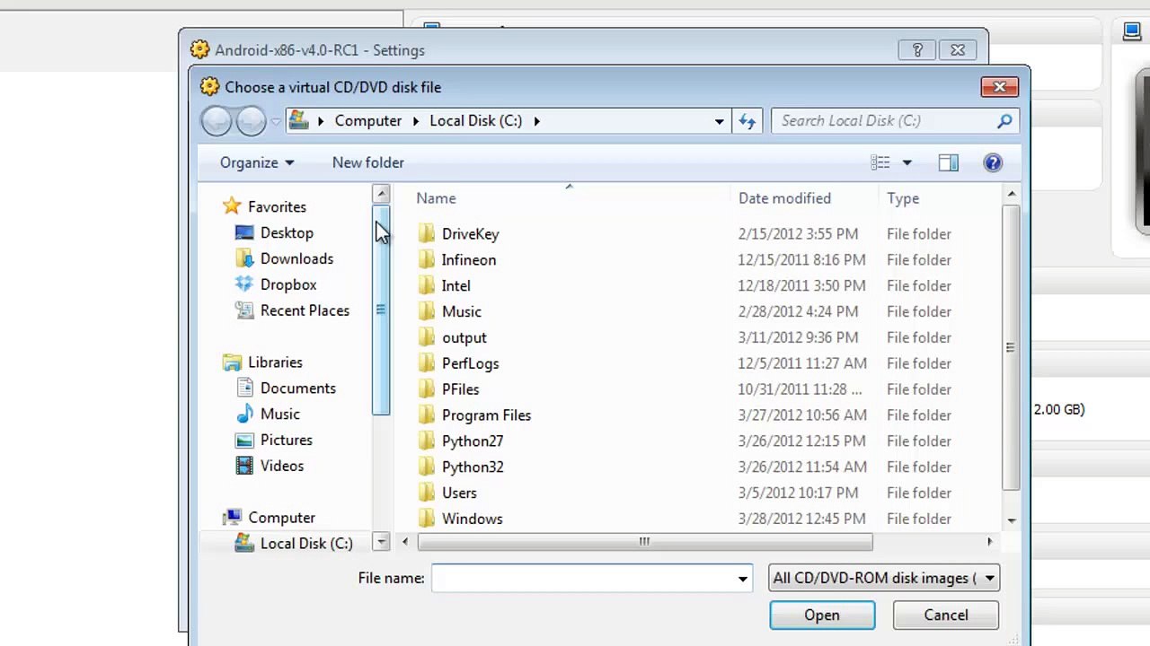 Install Android x86 v4 RC1 on Oracle VirtualBox