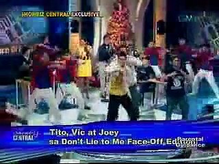 Tito, Vic, and Joey (TVJ) in 'Don't Lie to Me' of Showbiz Central